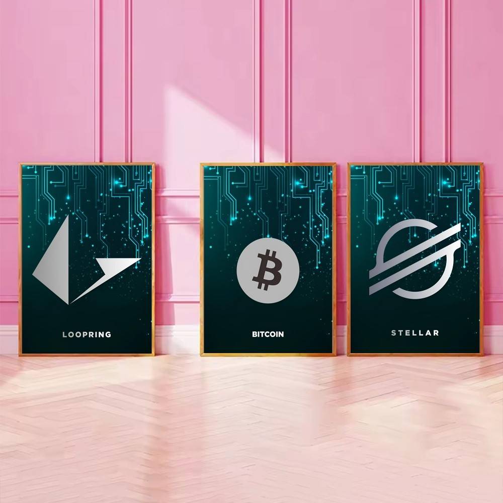 Tech Circuit Crypto Symbol Pos - огляд і ціна Tech Office Wall Art