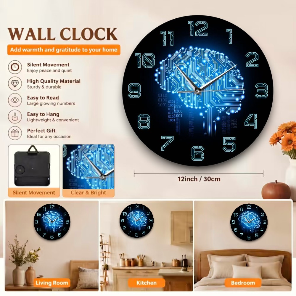Tech Brain Wall Clock Binary C - огляд і ціна The Office It Tech