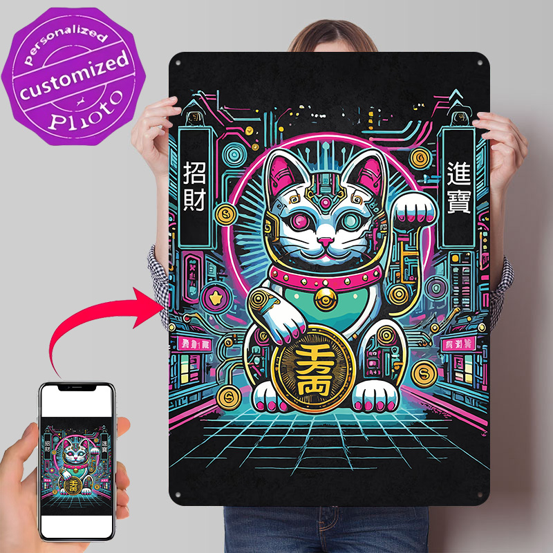 Cyberpunk Maneki Neko - Tech F - огляд і ціна Tech Office Wall Art