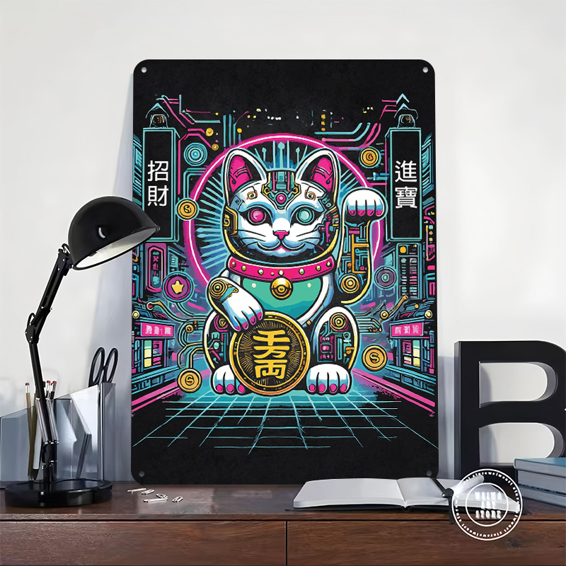 Cyberpunk Maneki Neko - Tech F - огляд і ціна Tech Office Wall Art