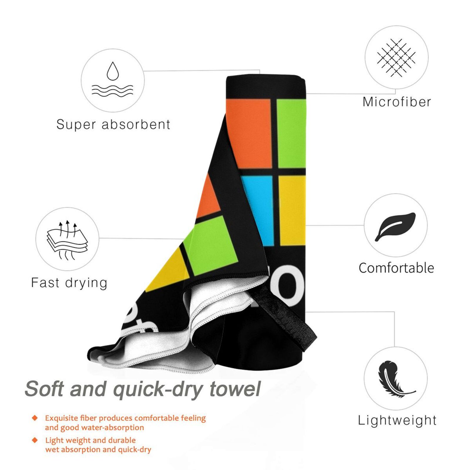 Microsoft Type Bath Towel Beac - огляд і ціна Office Tech Logo