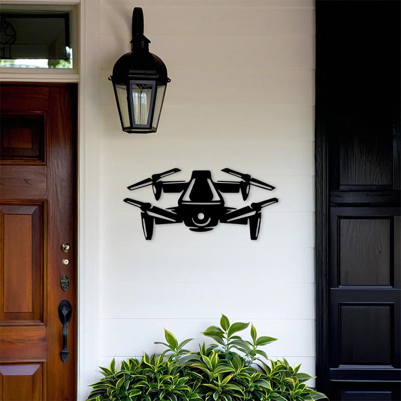 2D Flat Drone Silhouette Metal - огляд і ціна Tech Office Wall Art