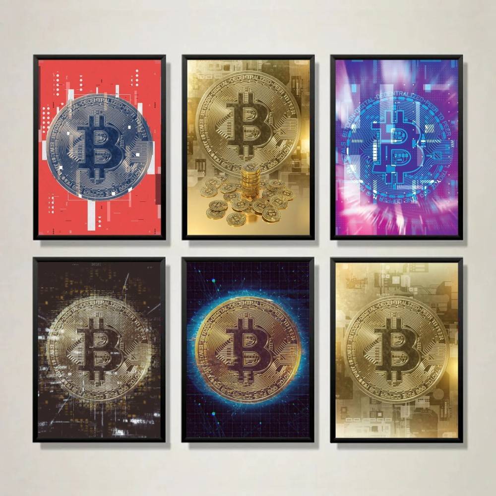 Cyber Tech Circuit Golden Coin - огляд і ціна Tech Office Wall Art