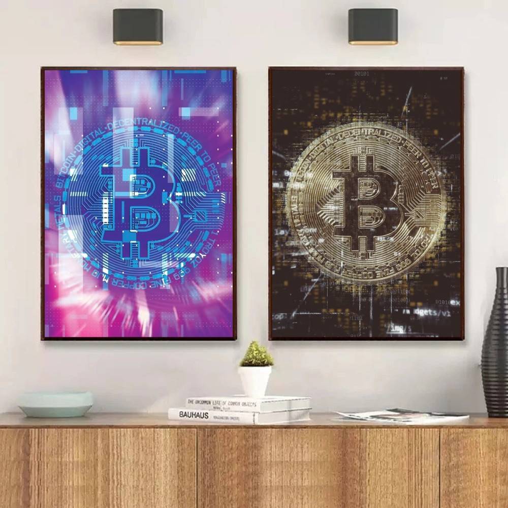 Cyber Tech Circuit Golden Coin - огляд і ціна Tech Office Wall Art