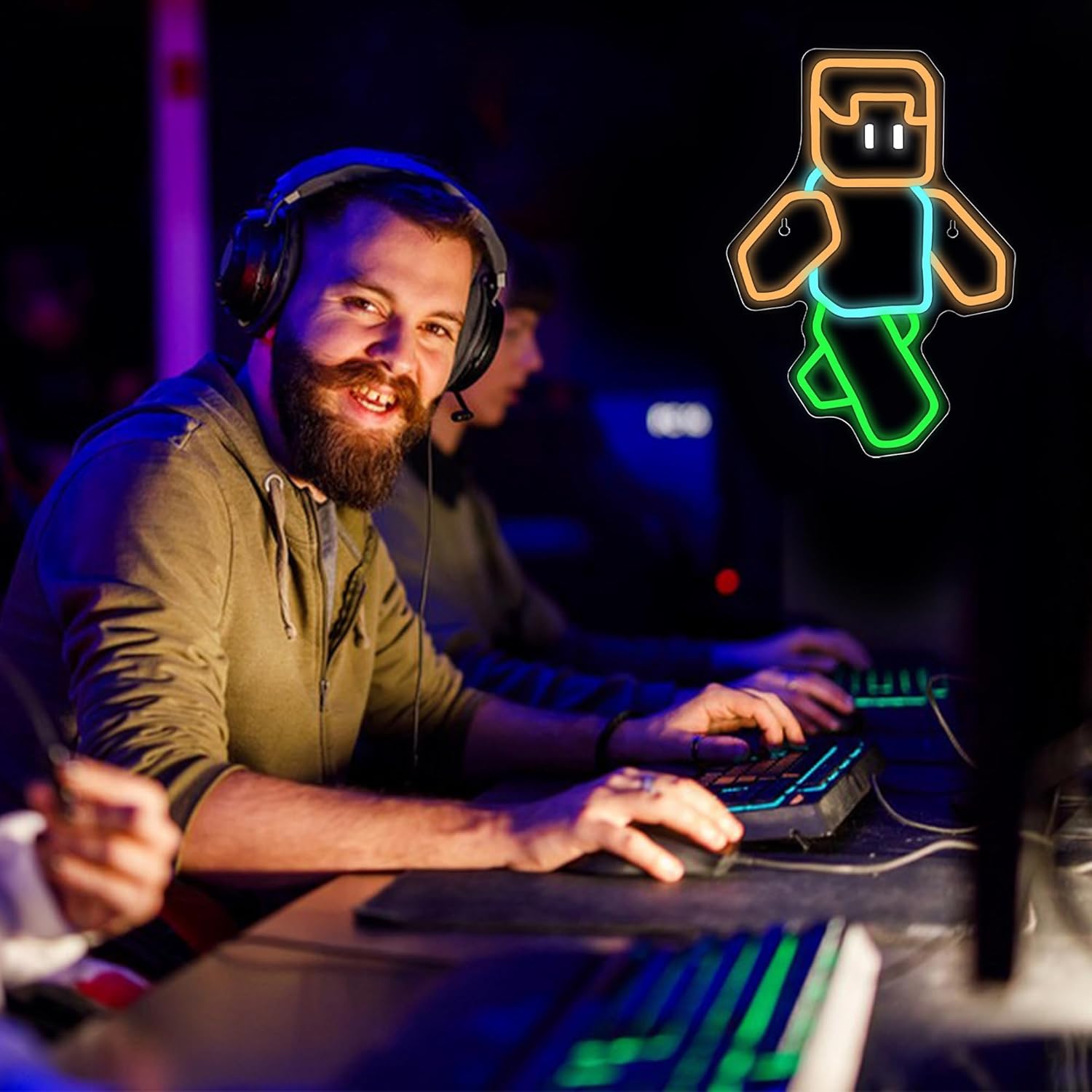 Pixel Art Character Neon Sign  - огляд і ціна Tech Office Wall Art