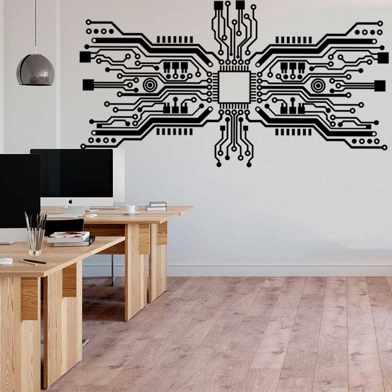 Circuit Board Chip Wall Sticke - огляд і ціна The Office It Tech