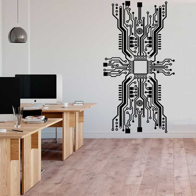Circuit Board Chip Wall Sticke - огляд і ціна The Office It Tech