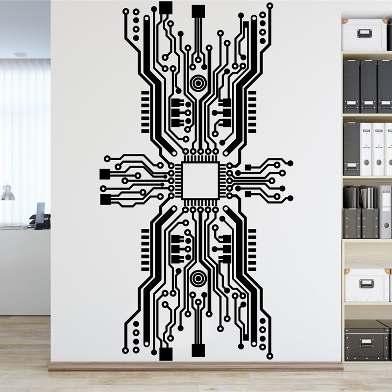 Circuit Board Chip Wall Sticke - огляд і ціна The Office It Tech