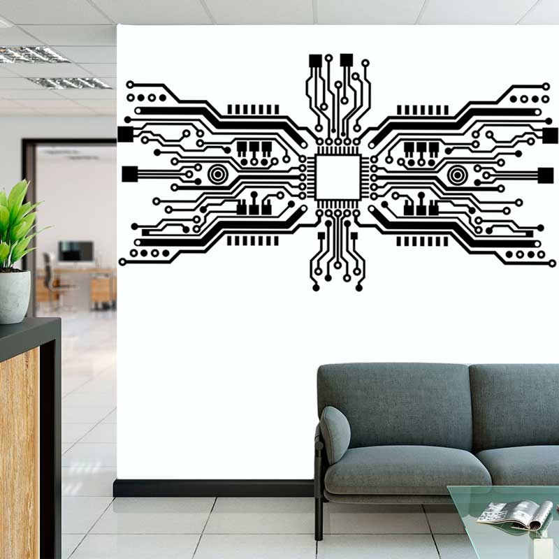Circuit Board Chip Wall Sticke - огляд і ціна The Office It Tech